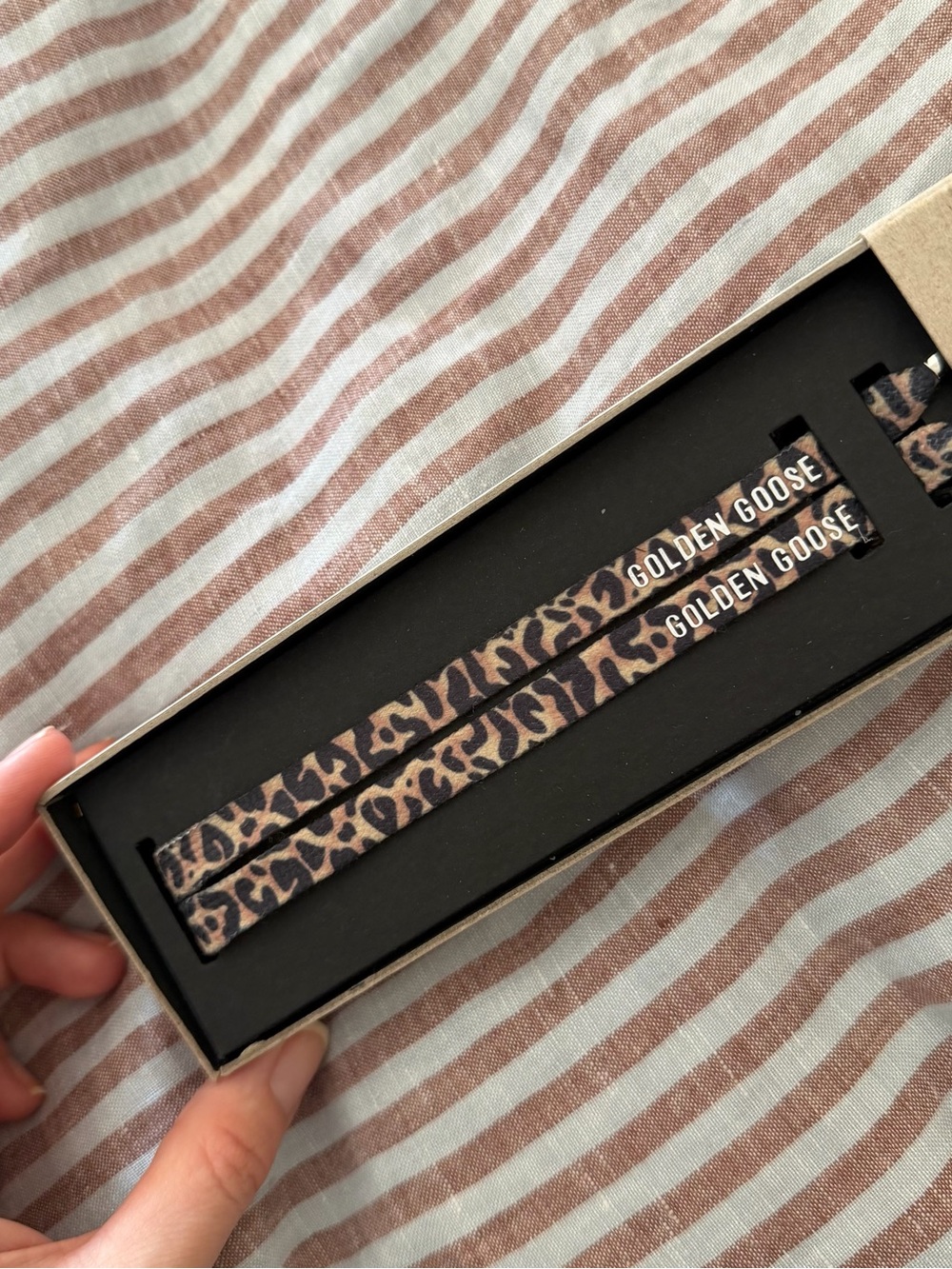 Golden Goose Leopard shoe laces